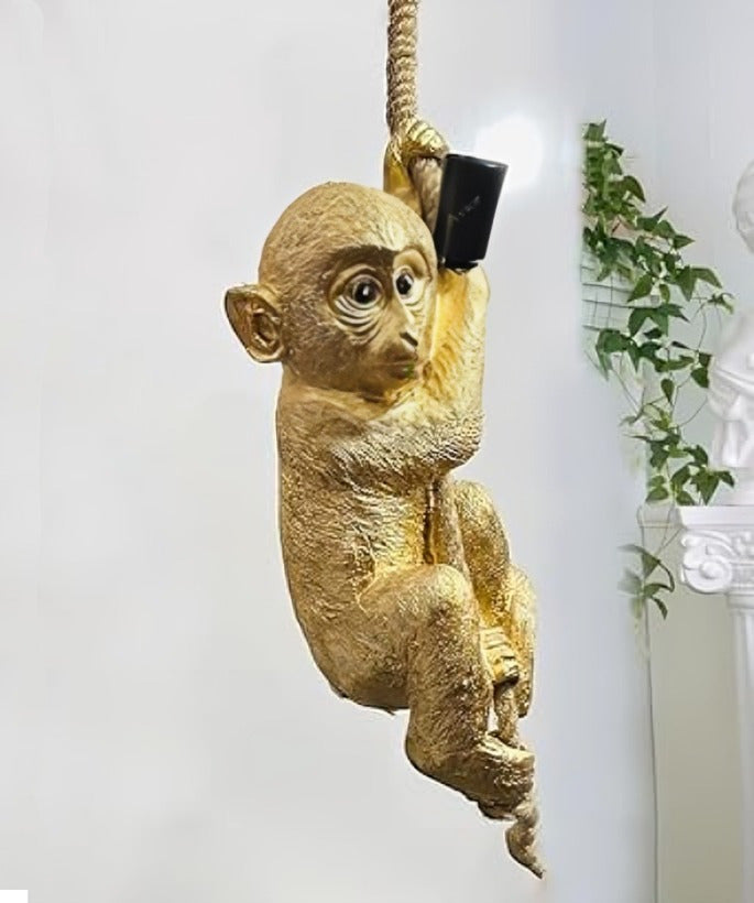 Decorative Hanging Monkey Light for Living Room, Kids Room Ceiling (Without Bulb)